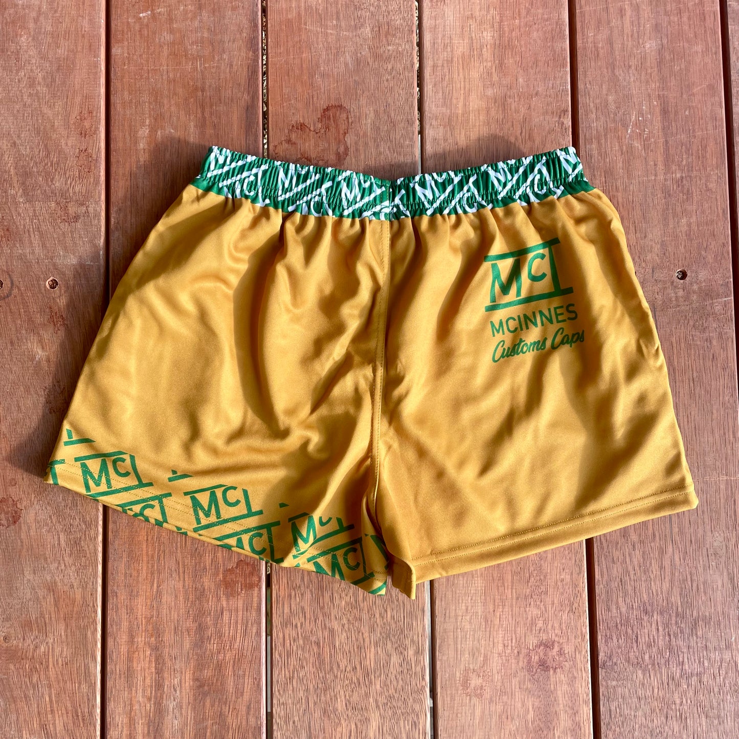 Green & Gold Footy Shorts